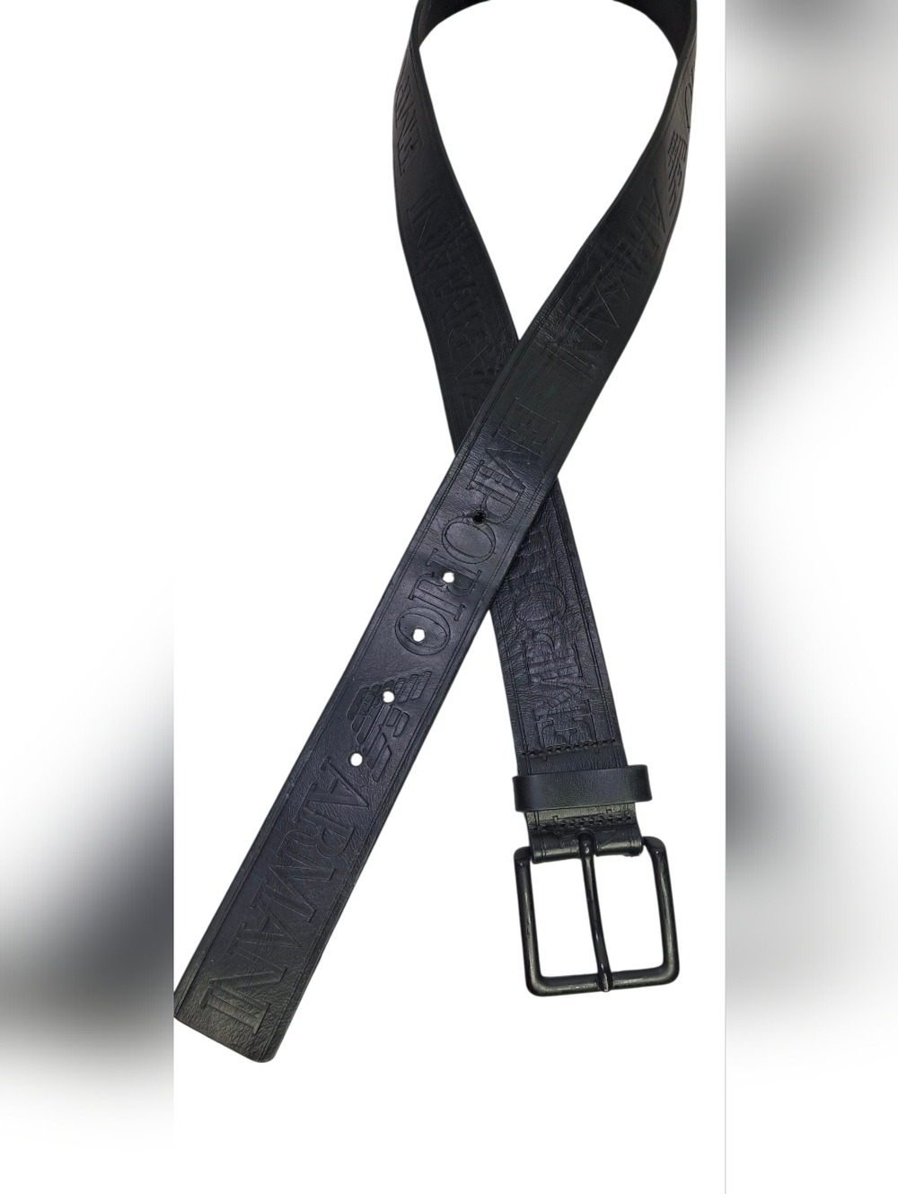 Emporio Armani Men's Black Leather Belt Y4S478 Made In Italy Size 36 *READ